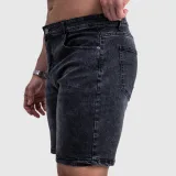 Férfi farmer rövidnadrág Iron Aesthetics Denim Stretch, fekete · záber 5