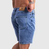 Férfi farmer rövidnadrág Iron Aesthetics Denim Stretch, kék · záber 4