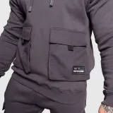 Kapucnis pulóver Iron Aesthetics Cargo Hoodie, sötétszürke · záber 5