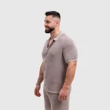 Férfi kötött ing Iron Aesthetics Vibe, bézs · záber 4