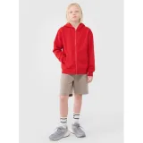 Fiú kapucnis pulóver zipzárral 4F JUNIOR SWEATSHIRT-JWSS25TSWSM1851-62S-RED - Szín: červená · záber 4