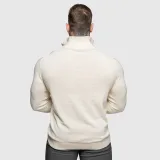 Kötött pulóver cipzárral Iron Aesthetics Tomas, bézs · záber 4
