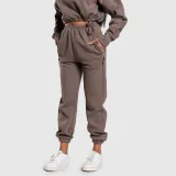 Női oversized melegítőnadrág Iron Aesthetics Simone, barna · záber 2