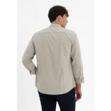 Férfi hosszú ujjú ing VOLCANO K-LANGE BEIGE MEL · záber 2