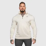 Kötött pulóver cipzárral Iron Aesthetics Tomas, bézs · záber 1