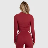 Női cipzáros felső Iron Aesthetics Define, bordó · záber 2