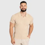 Férfi póló Iron Aesthetics Polo Knit, bézs · záber 1