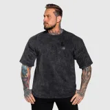 Oversize póló Iron Aesthetics College, washed black · záber 2