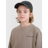 Fiú kapucnis pulóver 4F JUNIOR SWEATSHIRT-JWSS25TSWSM1713-83S-BEIGE - Pohlavie: Gyerek · záber 2