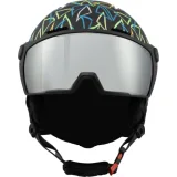 Junior sí sisak pajzssal BLIZZARD Flash Visor junior ski helmet, black multicolor, orange lens, silver mirror S2 · záber 4
