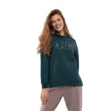 Női melegített kapucnis pulóver VOLCANO B-FUNDY-603-TURQUOISE · záber 1