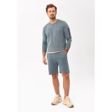 Férfi melegítőnadrág rövidnadrág VOLCANO TANDO-601M-BLUE MEL · záber 3