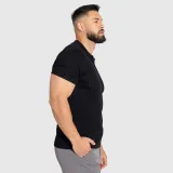 Férfi póló Iron Aesthetics Polo Knit, fekete · záber 3