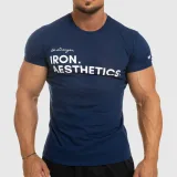 Férfi fitness póló Iron Aesthetics Be Stronger, kék · záber 3