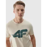 Férfi rövid ujjú póló 4F TSHIRT-WSS24TTSHM1317-12S-CREME · záber 4