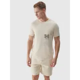 Férfi rövid ujjú póló 4F TSHIRT-4FWSS24TTSHM1284-83S-BEIGE · záber 2