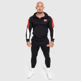 Kapucnis cipzáros pulcsi Iron Aesthetics Tricolora, fekete · záber 4