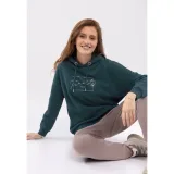 Női melegített kapucnis pulóver VOLCANO B-FUNDY-603-TURQUOISE · záber 4
