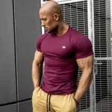 Férfi fitness póló Iron Aesthetics Standard, bordó · záber 3