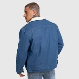 Férfi farmerkabát Iron Aesthetics Sherpa, kék · záber 5