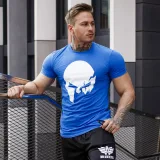 Ultrasoft póló Iron Aesthetics Skull, kék · záber 3