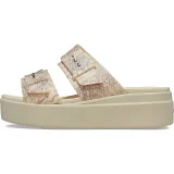 Női platformos szandálok (divatos lábbeli) CROCS Brooklyn Snake Buckle Low Wedge vanilla multi · záber 3