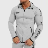 Férfi Slim Fit pulcsi Beyond the Future, szürke · záber 1