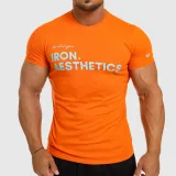 Férfi fitness póló Iron Aesthetics Be Stronger, narancssárga · záber 2