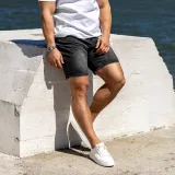 Férfi farmer rövidnadrág Iron Aesthetics Denim Stretch, fekete · záber 1