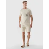 Férfi rövid ujjú póló 4F TSHIRT-4FWSS24TTSHM1284-83S-BEIGE · záber 4
