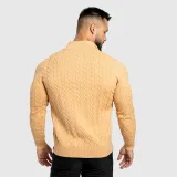 Férfi kötött pulóver Iron Aesthetics Cable Knit, camel · záber 4