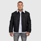 Férfi farmerkabát Iron Aesthetics Sherpa, fekete · záber 1
