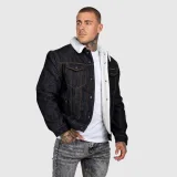 Férfi farmerkabát Iron Aesthetics Sherpa, fekete · záber 5