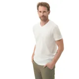 Férfi rövid ujjú V-nyakú póló VOLCANO SLIT-100-WHITE · záber 1