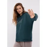 Női melegített kapucnis pulóver VOLCANO B-FUNDY-603-TURQUOISE · záber 3
