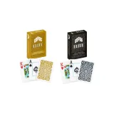 12 csomag PÓKER KÁRTYA 100% PLASZTIK, COPAG ELITE POKER JUMBO NAGY SZÁMMAL (6 DB ARANY + 6 DB FEKETE HÁTLAPPAL) · záber 2