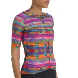 Női rövid ujjú kerékpáros mez SPORTFUL Glitch w bomber jersey, multicolor black · záber 2