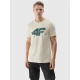 Férfi rövid ujjú póló 4F TSHIRT-WSS24TTSHM1317-12S-CREME · záber 2
