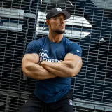 Férfi fitness póló Iron Aesthetics Be Stronger, kék · záber 4