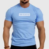 Férfi fitness póló Iron Aesthetics Boxed, kék · záber 1