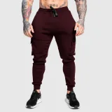 Férfi melegítőnadrág Iron Aesthetics Cargo Joggers, bordó · záber 2