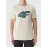 Férfi rövid ujjú póló 4F TSHIRT-WSS24TTSHM1317-12S-CREME · záber 5