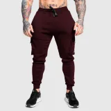 Férfi melegítőnadrág Iron Aesthetics Cargo Joggers, bordó · záber 2