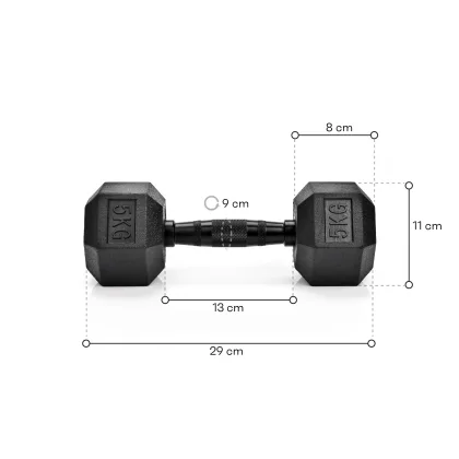 Hantel heksagonalny gumowany Meteor 20kg