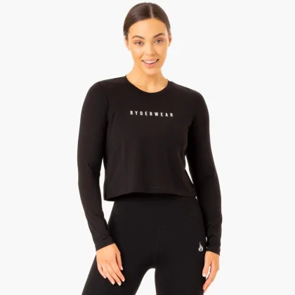 Ryderwear Damski Long Sleeve Foundation Top Black
