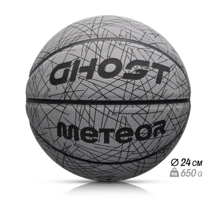 Piłka do koszykówki Meteor Ghost odblaskowy biały 7