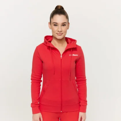 GymBeam Women‘s Limitless Zip Up Hoodie Hot Red