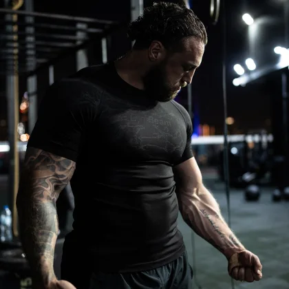 GymBeam Static Seamless T-shirt Black