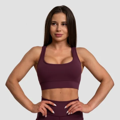 GymBeam Mesh Panel Sport Bra Eggplant