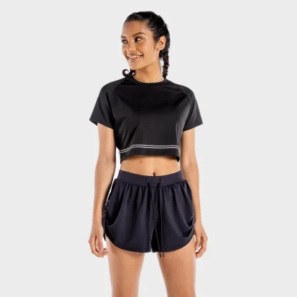 Damska koszulka Flux CropTop Onyx - SQUATWOLF
